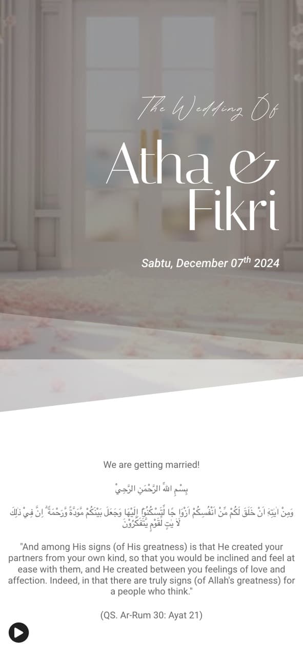 Pratinjau halaman utama Wedding of Atha & Fikri